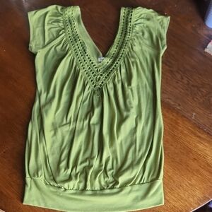 Studio Y Olive V-Neck Blouse